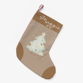 Snyggt klassisk monogram, söt, brun bakgrund liten julstrumpa