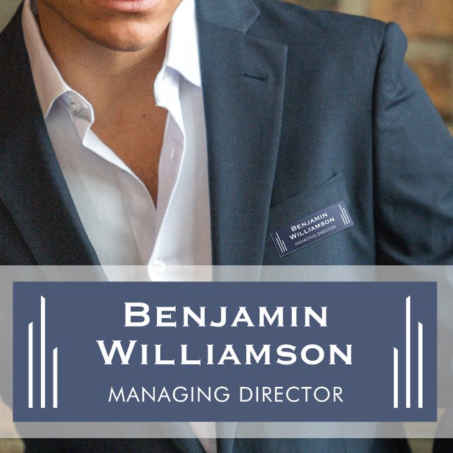 Snyggt Klassisk Professionell, marin blå Namnbricka (Skapare uppladdad)