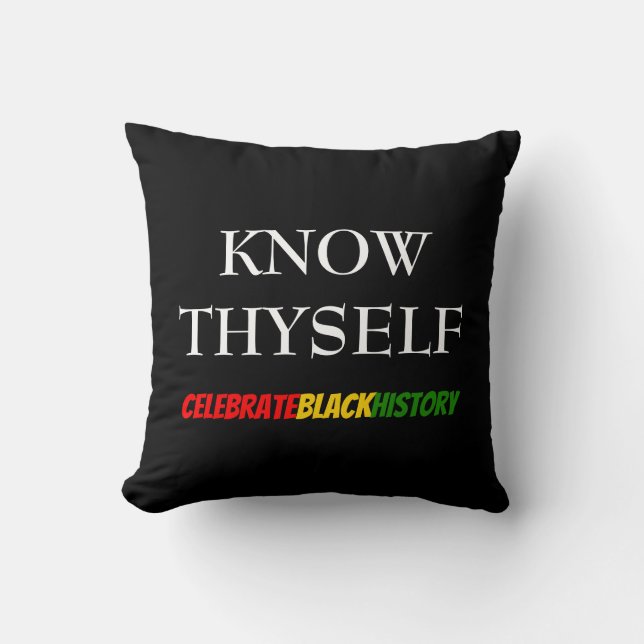 Snyggt KNOW THYSELF Black History Month Kudde (Framsida)