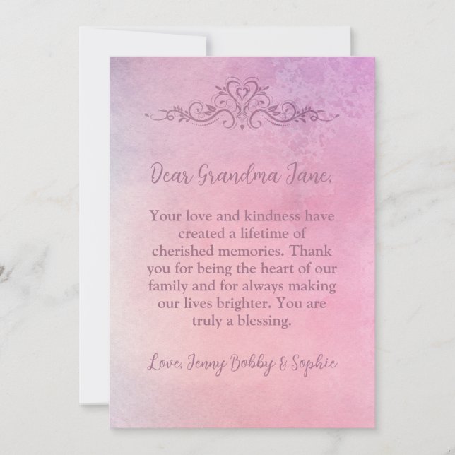 Snyggt kort för Personlig av mormor (Framsida)