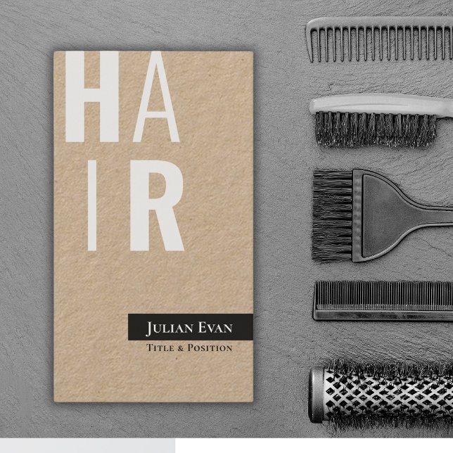 Snyggt Kraft Black Hairdresser Affärskort Visitkort (Skapare uppladdad)