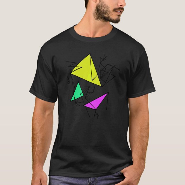 Snyggt Kreativ Figurer Linjer Geometry Artwork T Shirt (Framsida)