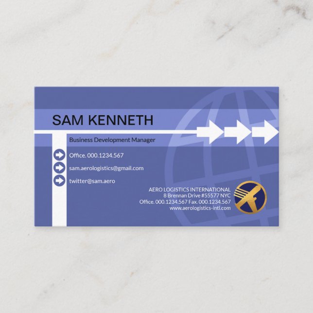 Snyggt Kreativ Pilrad Global Importera exportera Visitkort (Framsida)