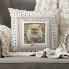 Snyggt Kulldjursfotavtryck Husdjur Hund Foto Kudde