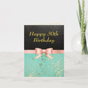 Snyggt Läder ser ut glitter Sparkly 30års födelsed Kort