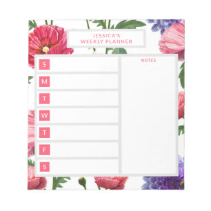 Snyggt Land Flowers Personlig Namn Anteckningsblock