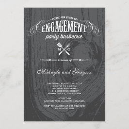 Snyggt Land Rustic Wood Förlovningsfest BBQ Inbjudningar