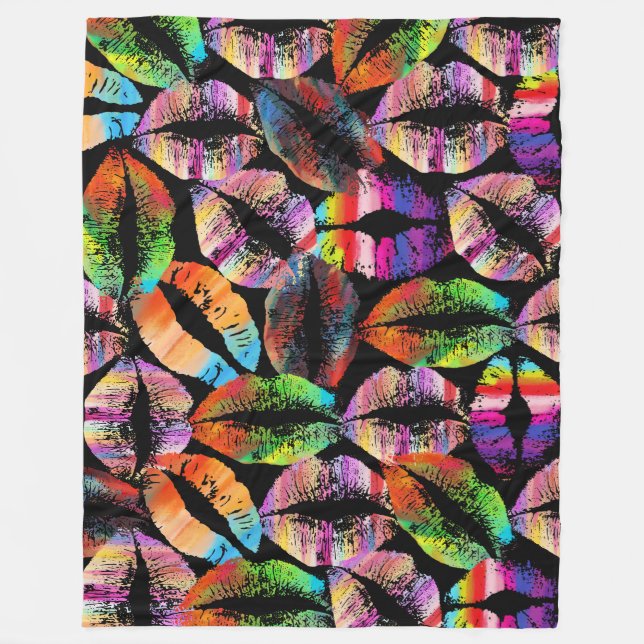 Snyggt Läppar #15 Fleecefilt (Framsidan)