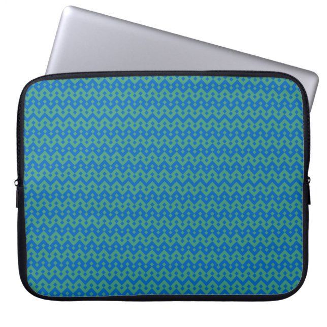 Snyggt Laptop sleeve, Emerald och Blue Geometric Fodral (Framsidan)