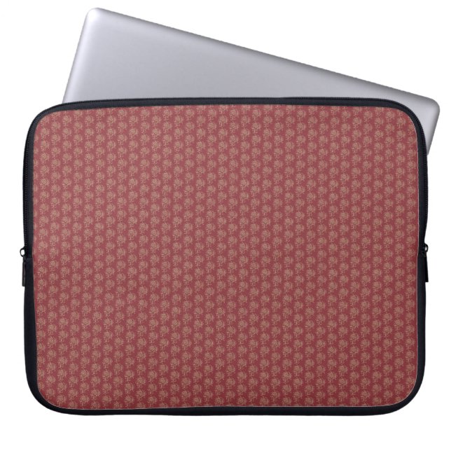 Snyggt Laptop sleeve, maronisk Blommigt Mini-print Fodral (Framsidan)