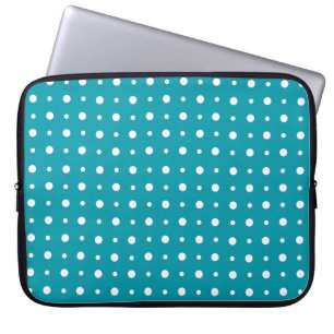 Snyggt Laptop sleeve, Vita Polka dots, Teal Fodral