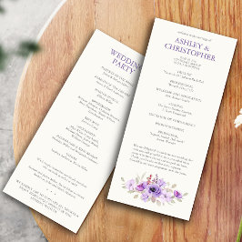 Snyggt Lavender Blommigt Bouquet-Bröllopsprogram