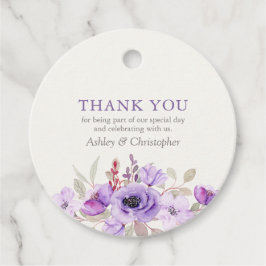 Snyggt Lavender Watercolor Blommigt Bouquet Bröllo Gåvor Etiketter
