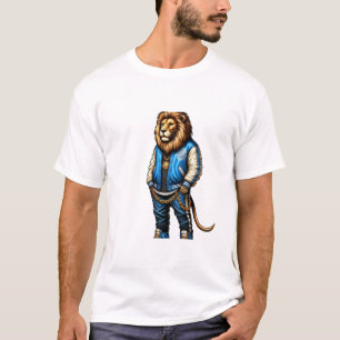 Snyggt Lejon i Modern Streetwear Design T Shirt