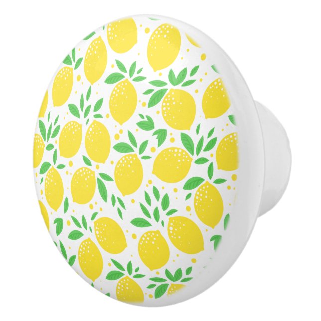 Snyggt Lemon Gult Fruit Orchard Ceramic Knob Knopp (Höger)