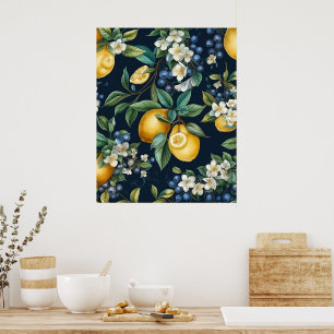 Snyggt Lemons och blåbär Poster