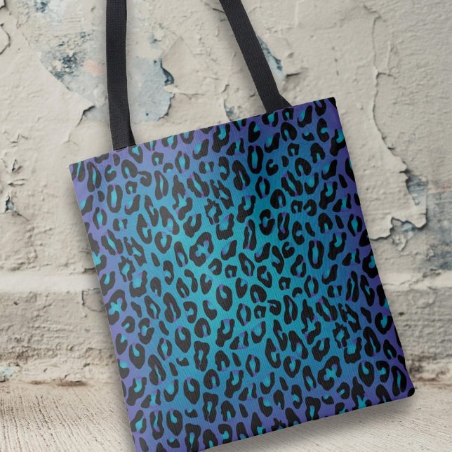 Snyggt Leopard Animal Print Lila Ombre Girly Tygkasse (Skapare uppladdad)