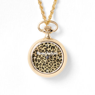 Snyggt Leopard Animal Print Monogrammad Armbandsur