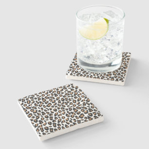 Snyggt Leopard Animal Print Stone Underlägg