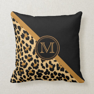 Snyggt Leopard Anpassningsbar Monogram Kudde