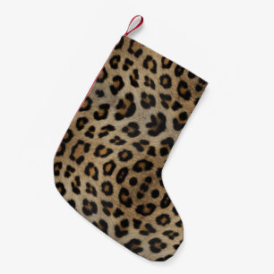 Snyggt leopard cheetah päls djurtryck mönster liten julstrumpa