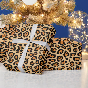 Snyggt leopard (mönster orange roligt) presentpapper