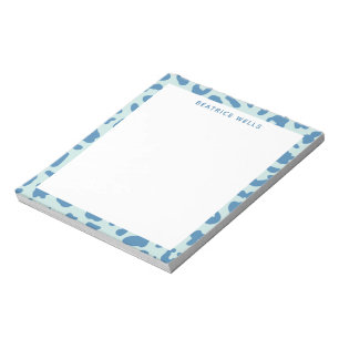 Snyggt Leopard Print Animal Mönster in Blue Anteckningsblock