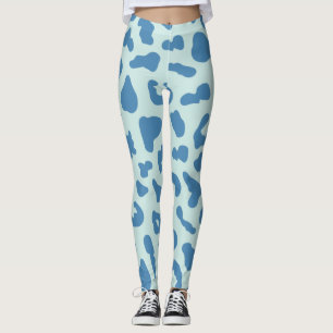 Snyggt Leopard Print Animal Mönster in Blue Leggings