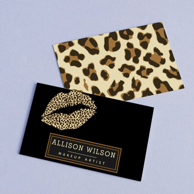 Snyggt Leopard Print Kiss Visitkort (Skapare uppladdad)
