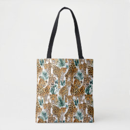 Snyggt Leopard Print Tote Bag - Chic & Trendig Tygkasse