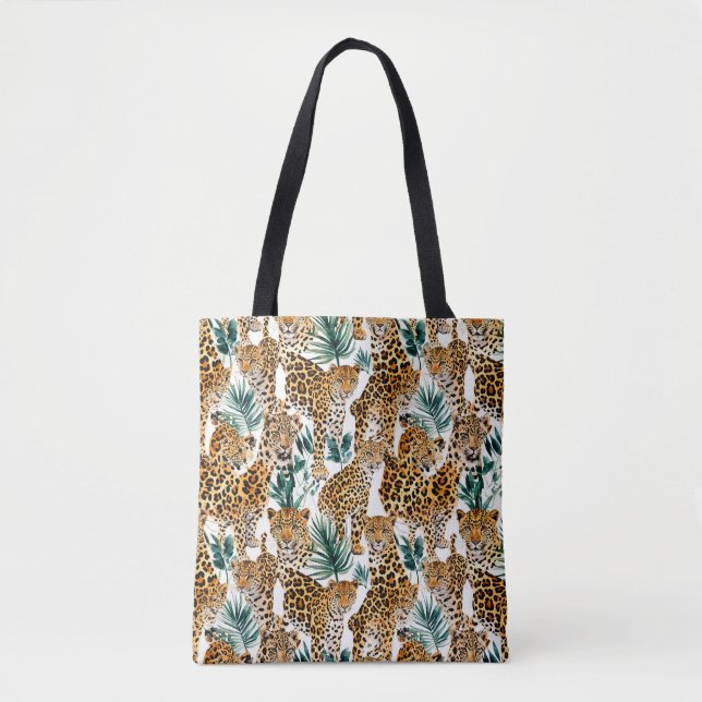 Snyggt Leopard Print Tote Bag - Chic & Trendig Tygkasse (Framsida)