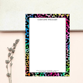 Snyggt Leopard Struktur Neon Vibrant Anteckningskort