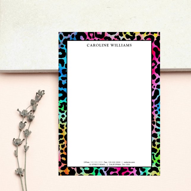 Snyggt Leopard Struktur Neon Vibrant Anteckningskort (Skapare uppladdad)