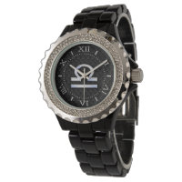 Snyggt Libra Zodiac Sign Black Snake Skin Dial