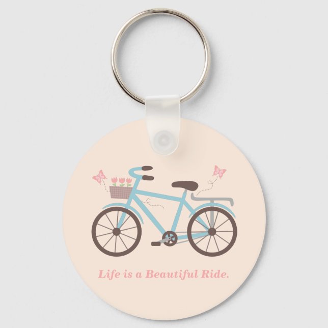 Snyggt Life är ett vackert citat av Ride Bicycle Nyckelring (Framsida)