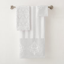 Snyggt Light Grått Elegant Damask Mönster med stri