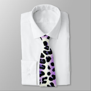 Snyggt Lila Black White Leopard Animal Skriv ut Slips