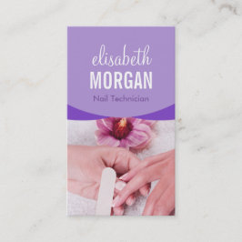 Snyggt Lila Blommigt Nail Salon Manioid SPA Visitkort