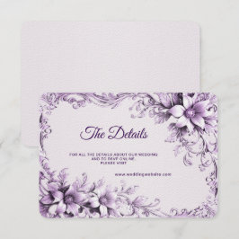 Snyggt Lila blommor-detaljkopplingskort Tilläggskort