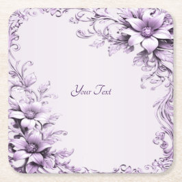 Snyggt Lila blommor Papper Underlägg