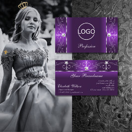 Snyggt Lila Lilac Squiggled Jewels med Logotyp Visitkort