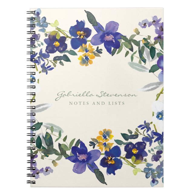 Snyggt Lila Orchid Blommigt Utandningsluft Personl Anteckningsbok (Framsidan)