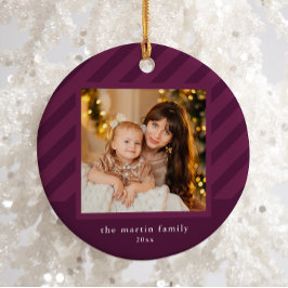 Snyggt Lila Rand Simple Photo jul Julgransprydnad Keramik