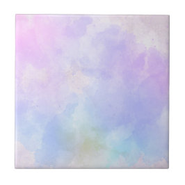 Snyggt Lila Rosa Blue Abstrakt Vattenfärg Kakelplatta