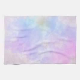 Snyggt Lila Rosa Blue Abstrakt Vattenfärg Kökshandduk