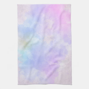 Snyggt Lila Rosa Blue Abstrakt Vattenfärg Kökshandduk