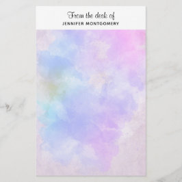 Snyggt Lila Rosa Blue Watercolor Brevpapper