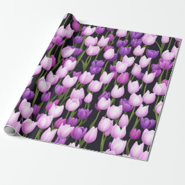 Snyggt Lila Rosa Tulip Flora Art Presentpapper
