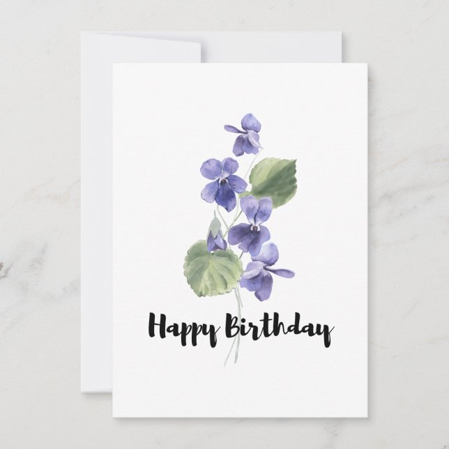 Snyggt lila violet Bouquet Birthday Card Anteckningskort (Framsida)