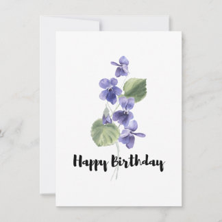 Snyggt lila violet Bouquet Birthday Card Anteckningskort